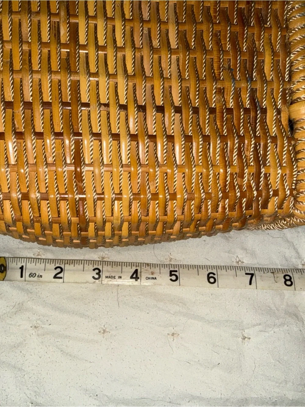 Vintage The Sak Woven Basket Tote Bag Neutral Tan Summer Market Bag
